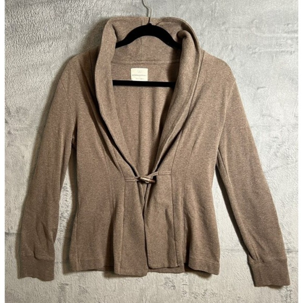 Banana Republic 94% Cotton Cardigan Sz Small‎ SToggle Front Button Tapered Waist